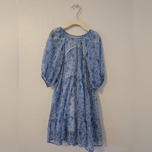 Zara Blue Lace Trim Girls Dress 6